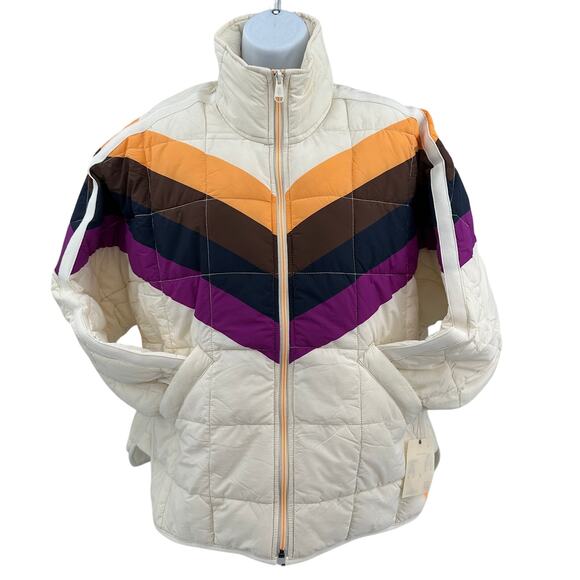 FP Movement Hatch Pippa Maternity Jacket WMNs XS Ivory Stripe Full Zip OB2025522 - Picture 9 of 16